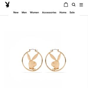Brand new playboy hood bunny head hoop earrings. Gold and large 1.5inch diameter